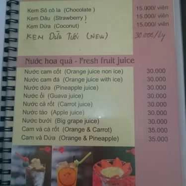 Thực đơn- Trang Đạt - Cafe & Karaoke