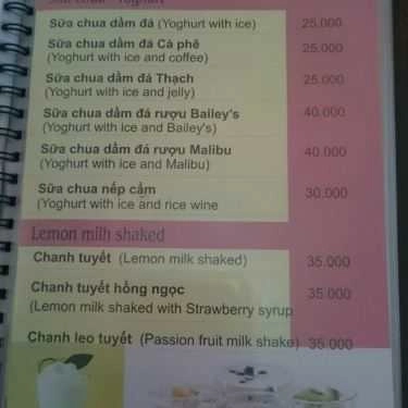 Thực đơn- Trang Đạt - Cafe & Karaoke
