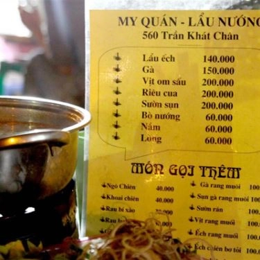 Thực đơn- Quán Ăn My Quán - Lẩu & Nướng