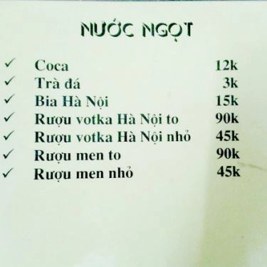 Thực đơn- Quán Ăn My Quán - Lẩu & Nướng