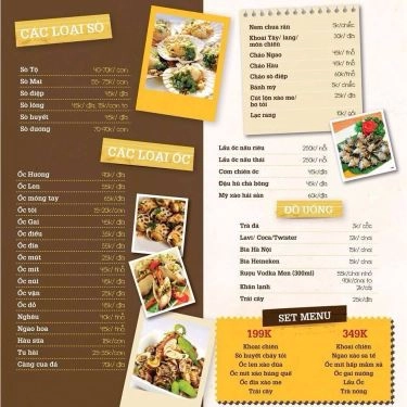 Thực đơn- Quán Ăn Ốc Chút Chít