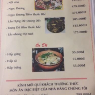 Thực đơn- Quán Ăn Lẩu Dê Hưng Ký