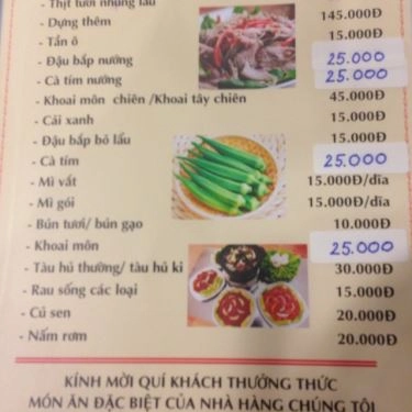 Thực đơn- Quán Ăn Lẩu Dê Hưng Ký