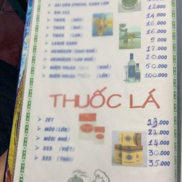 Thực đơn- Quán Ăn Mái Lá Quán - Phan Văn Đối