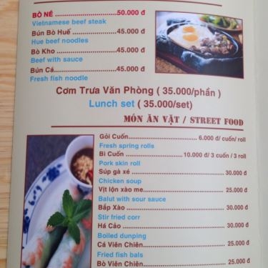 Thực đơn- Nhà Hàng Tiin Restaurant & Coffee