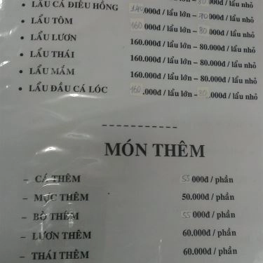 Thực đơn- Quán Ăn Lẩu Cá Kèo Số 10