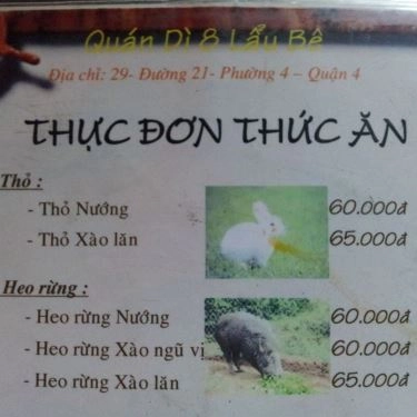 Thực đơn- Quán Ăn Tuyết Anh - Bê 7 Món