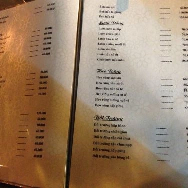 Thực đơn- Quán Ăn Hương Quê - Hội Quán Gà Lai VN