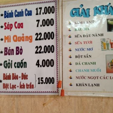 Thực đơn- Quán Ăn Bánh Canh Cua - Lê Văn Sỹ