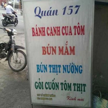 Tổng hợp- Quán Ăn Quán 157 - Bánh Canh Cua, Bún Mắm