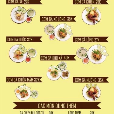 Thực đơn- Quán Ăn 2 Chị Em - Cơm Gà Nha Trang