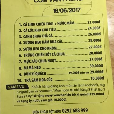 Thực đơn- 2 Phát - Nhà Hàng Bò Tây Ninh