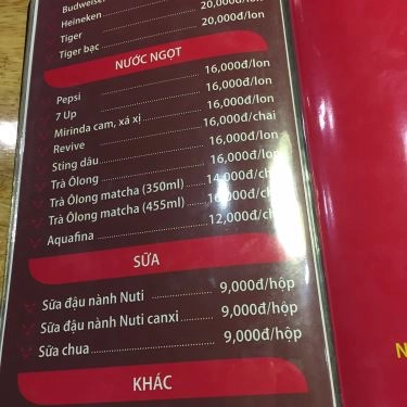 Thực đơn- 2 Phát - Nhà Hàng Bò Tây Ninh
