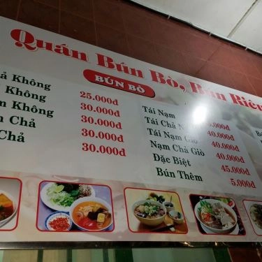 Thực đơn- Quán Ăn 24/24 - Bún Bò & Bún Riêu