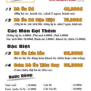 Thực đơn- Quán Ăn 2Ngon Quán - Đặng Văn Bi