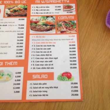 Thực đơn- Quán Ăn 2Ngon Quán - Đặng Văn Bi