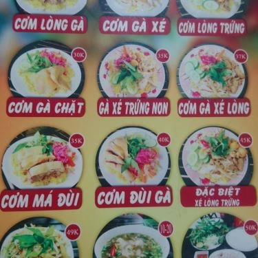 Thực đơn- Quán Ăn 3 Con Gà - Cơm Gà Phú Yên