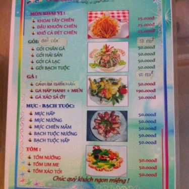 Thực đơn- Quán Ăn Tâm Quán - Nhậu Bình Dân