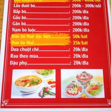 Thực đơn- Quán Ăn Bà Ngoại Quán - Ẩm Thực Việt