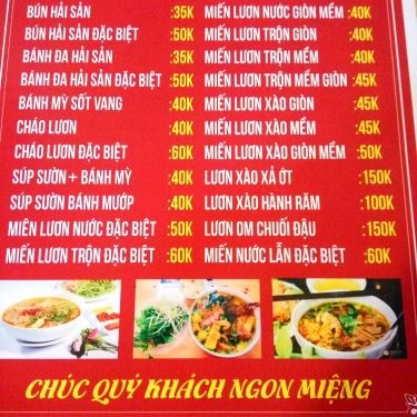 Thực đơn- Quán Ăn Bà Ngoại Quán - Ẩm Thực Việt