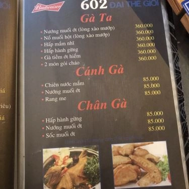 Thực đơn- Quán Ăn 602 Đại Thế Giới - Lẩu Cua Nấu Chao, Cua Xào Chao