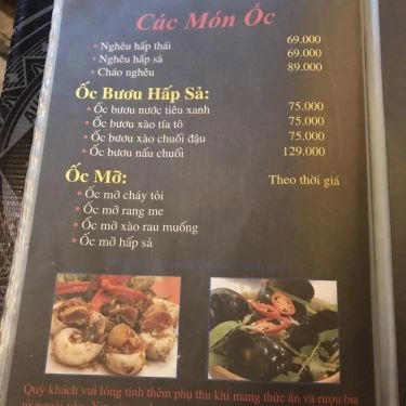 Thực đơn- Quán Ăn 602 Đại Thế Giới - Lẩu Cua Nấu Chao, Cua Xào Chao