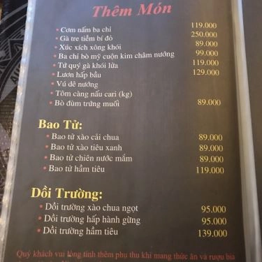 Thực đơn- Quán Ăn 602 Đại Thế Giới - Lẩu Cua Nấu Chao, Cua Xào Chao