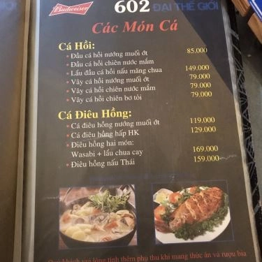Thực đơn- Quán Ăn 602 Đại Thế Giới - Lẩu Cua Nấu Chao, Cua Xào Chao
