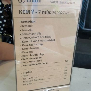 Thực đơn- Quán Ăn 7 Mía - Cơm Tấm & Coffee