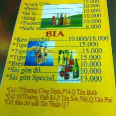 Thực đơn- Quán Ăn 8 Râu - Bạch Tuộc Nướng