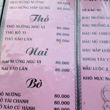 Thực đơn- Quán Ăn 9 Châu - Đặc Sản Dê