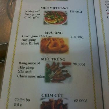 Thực đơn- Quán Ăn Quán Ốc A Sòi - Nguyễn Thượng Hiền