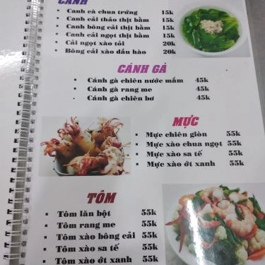 Thực đơn- A Vinh - Quán Ăn Gia Đình
