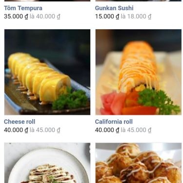 Thực đơn- Quán Ăn Aki Sushi
