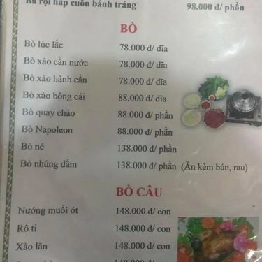 Thực đơn- Quán Ăn Biển Đêm