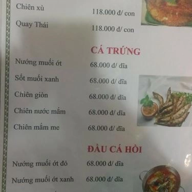 Thực đơn- Quán Ăn Biển Đêm