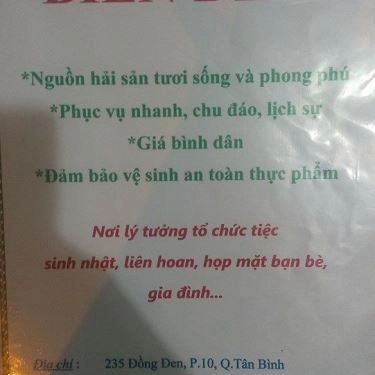 Thực đơn- Quán Ăn Biển Đêm