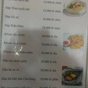 Thực đơn- Quán Ăn Biển Đêm