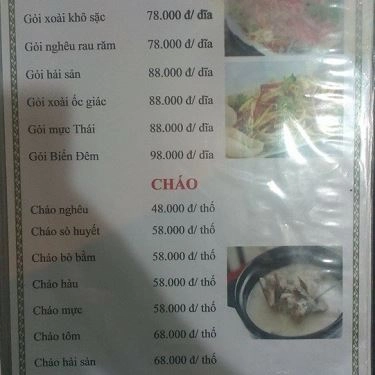 Thực đơn- Quán Ăn Biển Đêm