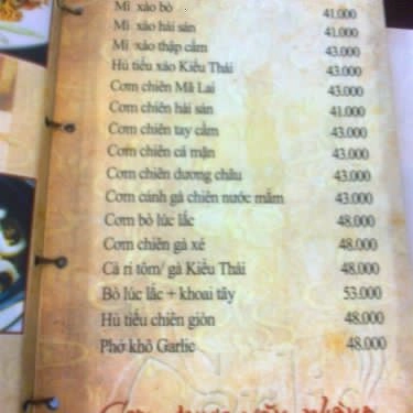 Thực đơn- Quán Ăn Garlic - Food & Coffee