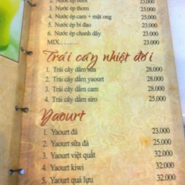 Thực đơn- Quán Ăn Garlic - Food & Coffee