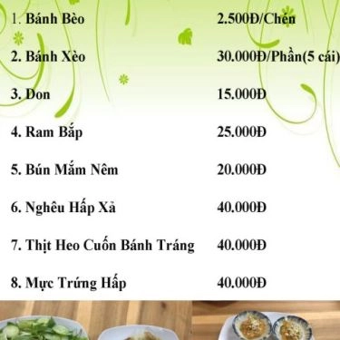 Thực đơn- Quán Ăn Góc Quảng - Ẩm Thực Quảng Nam
