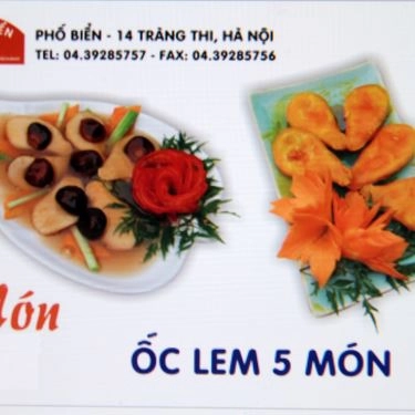 Thực đơn- Nhà Hàng Phố Biển - Tràng Thi