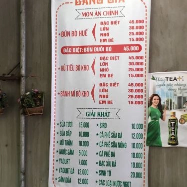 Thực đơn- Quán Ăn Hồng Lạc - Bún Bò Huế