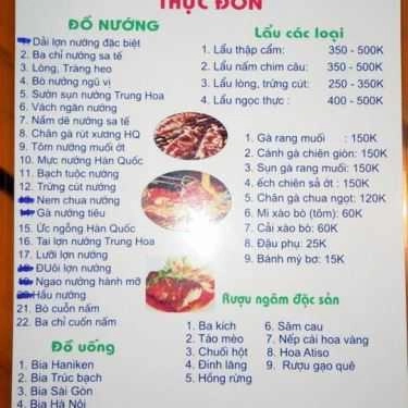Thực đơn- Oh Quán - Lẩu & Nướng