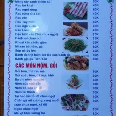 Thực đơn- Oh Quán - Lẩu & Nướng