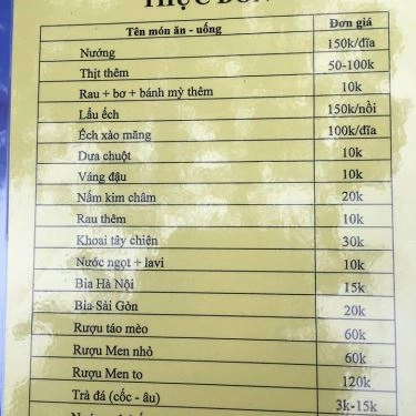 Thực đơn- Quán Ăn Trang - Lẩu & Nướng