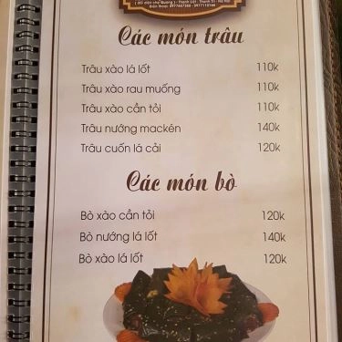Thực đơn- Quán Ăn Hà Nội Quán - Thiên Đường Ẩm Thực