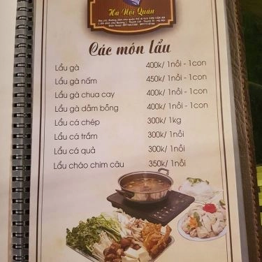 Thực đơn- Quán Ăn Hà Nội Quán - Thiên Đường Ẩm Thực