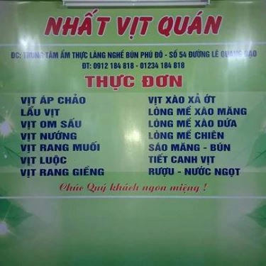 Thực đơn- Quán Ăn Nhất Vịt Quán - Các Món Vịt